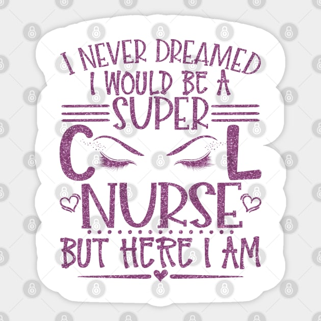 Super Cool Nurse Pink Glitter Gift Sticker by creative